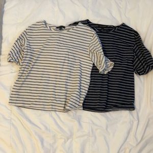 2 Stripped blue & white Banana Republic shirts